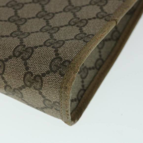 GUCCI GG Canvas Clutch Bag PVC Leather Beige Auth 54833 - Picture 15 of 16